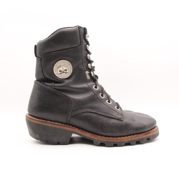 Harley Havidson Lace & Zip Motorcycle Biker Riding Boots Men\'s 11 Skull Vibram main image 4